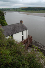 The boathouse in Laugharne, Wales